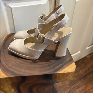 Sam Edelman Nude Patent Slingback Platform Heels Size 9.5